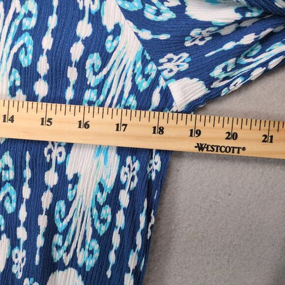 Lilly Pulitzer Elsa Romper Women's M Long Sleeve Indigo Get In Line Blue Beachy - Picture 4 of 10